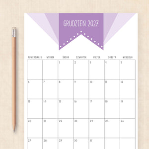 kalendarz 2027 do druku