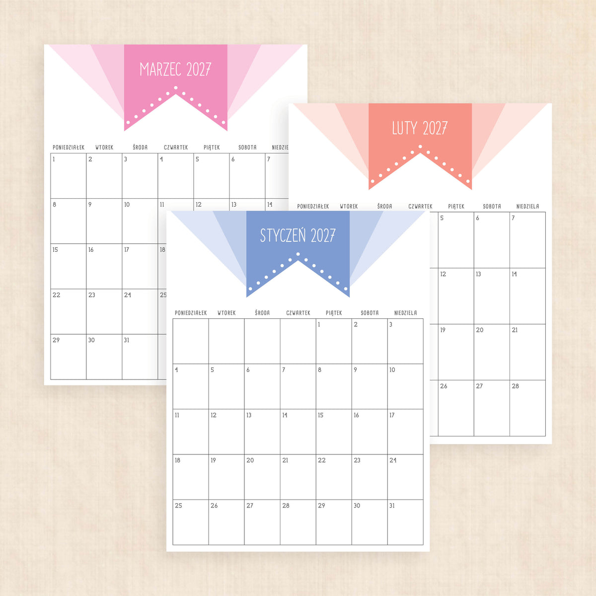 kalendarz 2027 do druku