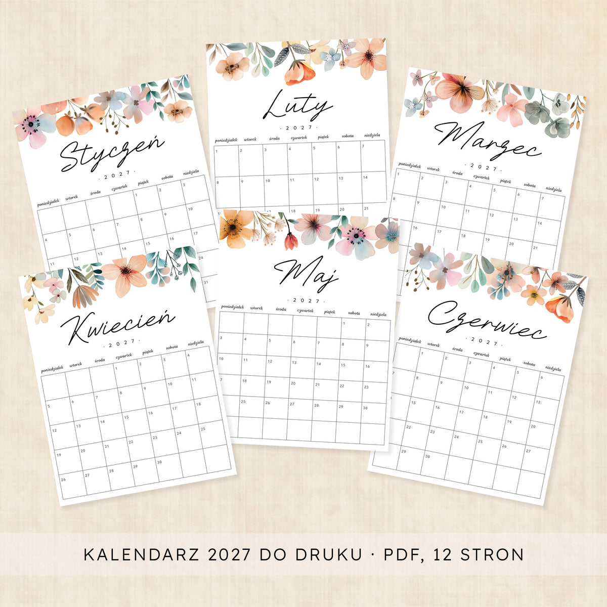 Kalendarz 2027 do druku