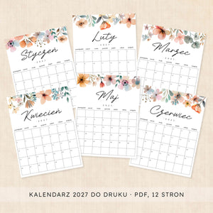 Kalendarz 2027 do druku