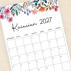 Kalendarz 2027 do druku