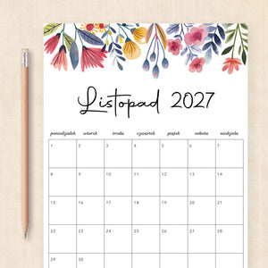 Kalendarz 2027 do druku