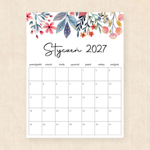 Kalendarz 2027 do druku