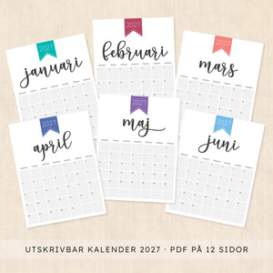 kalender 2027 utskrift