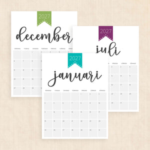 kalender 2027 utskrift