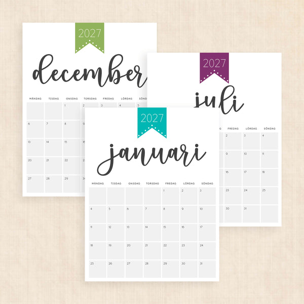kalender 2027 utskrift