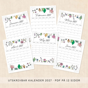 kalender 2027 utskrift