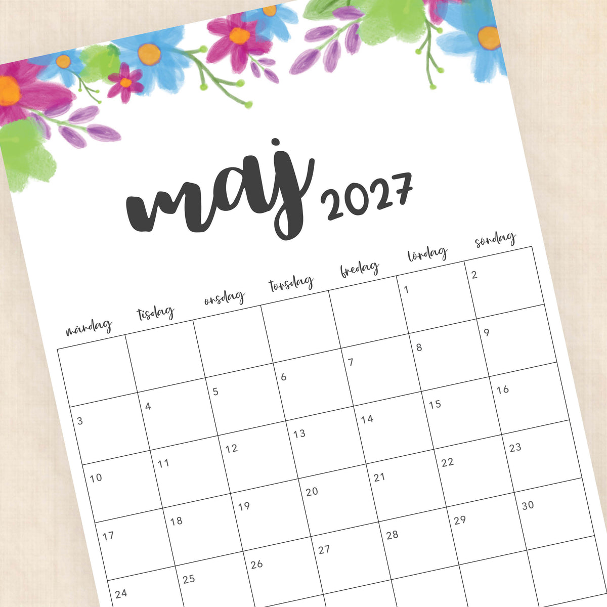 kalender 2027 utskrift