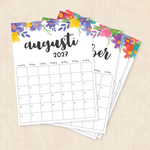 kalender 2027 utskrift