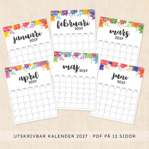 kalender 2027 utskrift
