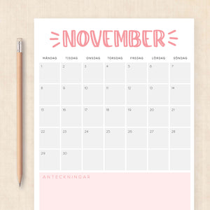 kalender 2027 utskrift