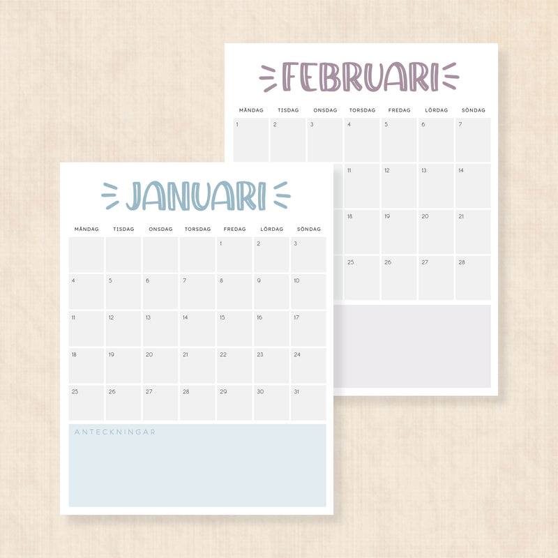 kalender 2027 utskrift