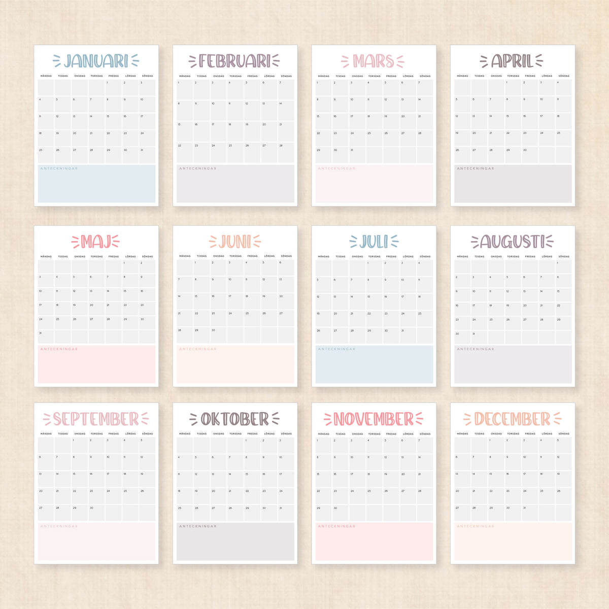 kalender 2027 utskrift
