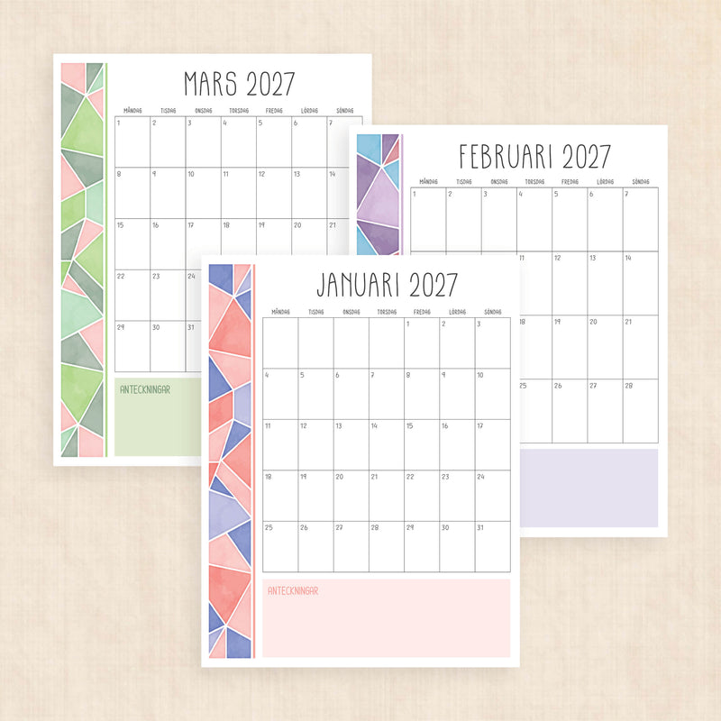 kalender 2027 att skriva ut