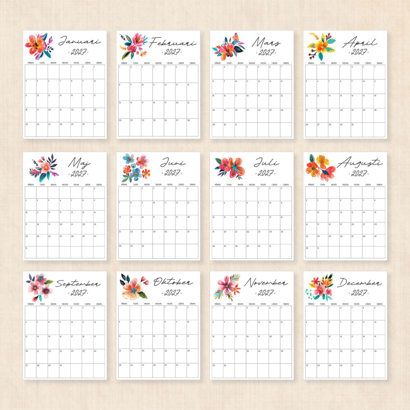 kalender 2027 utskrift