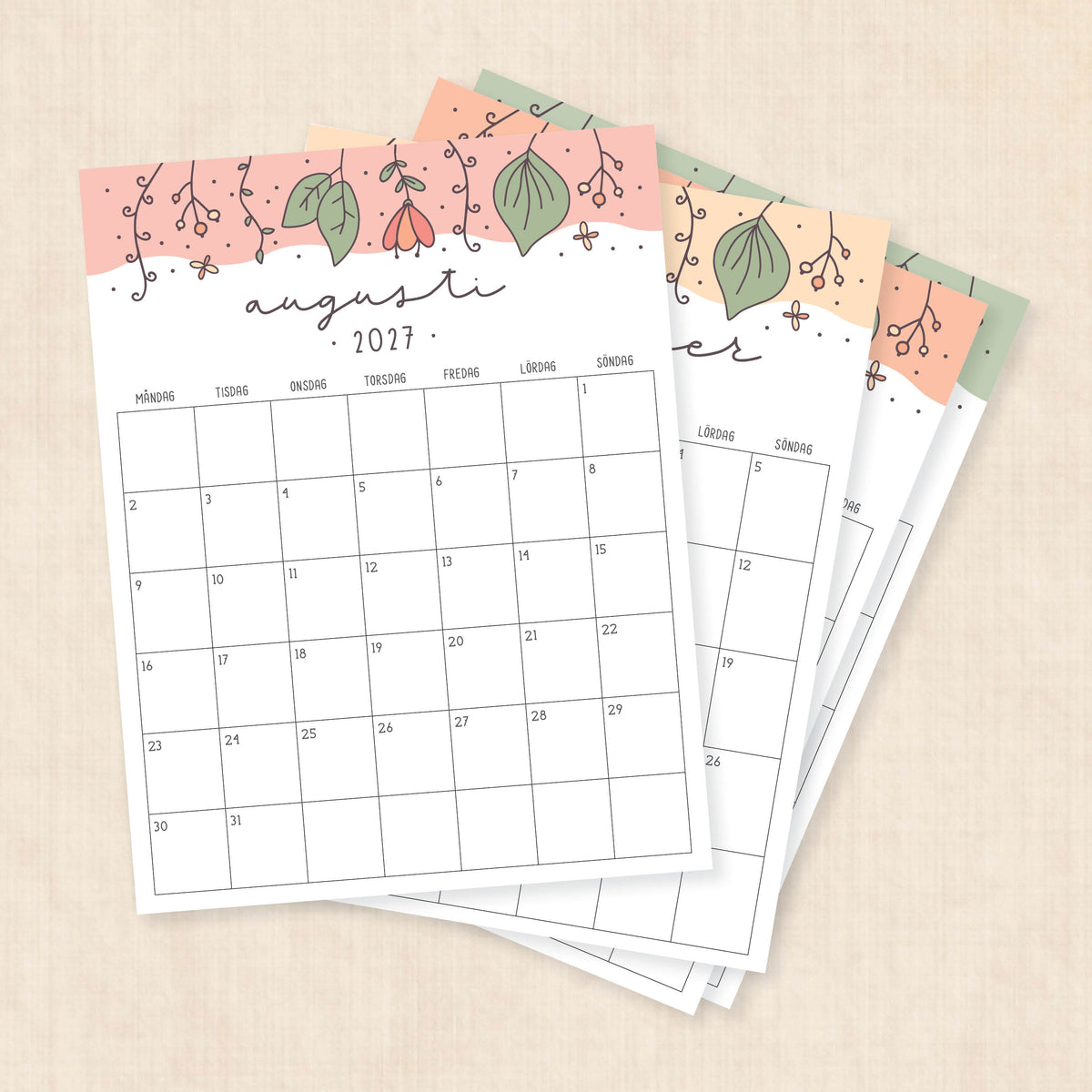 kalender 2027 att skriva ut