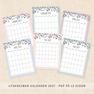 kalender 2027 att skriva ut