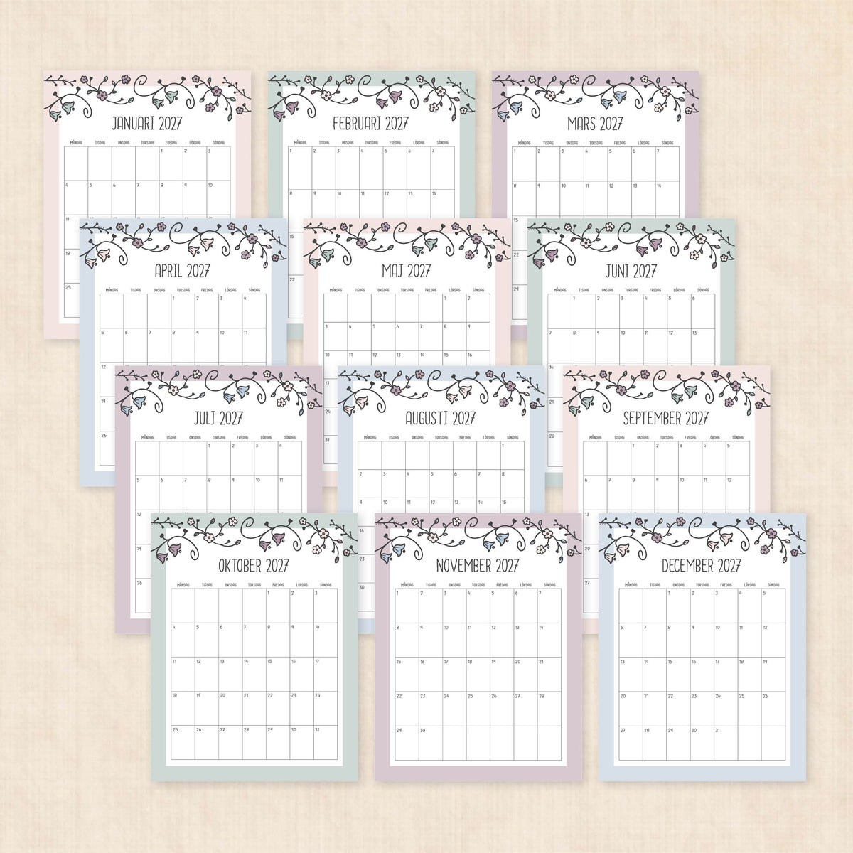 kalender 2027 att skriva ut