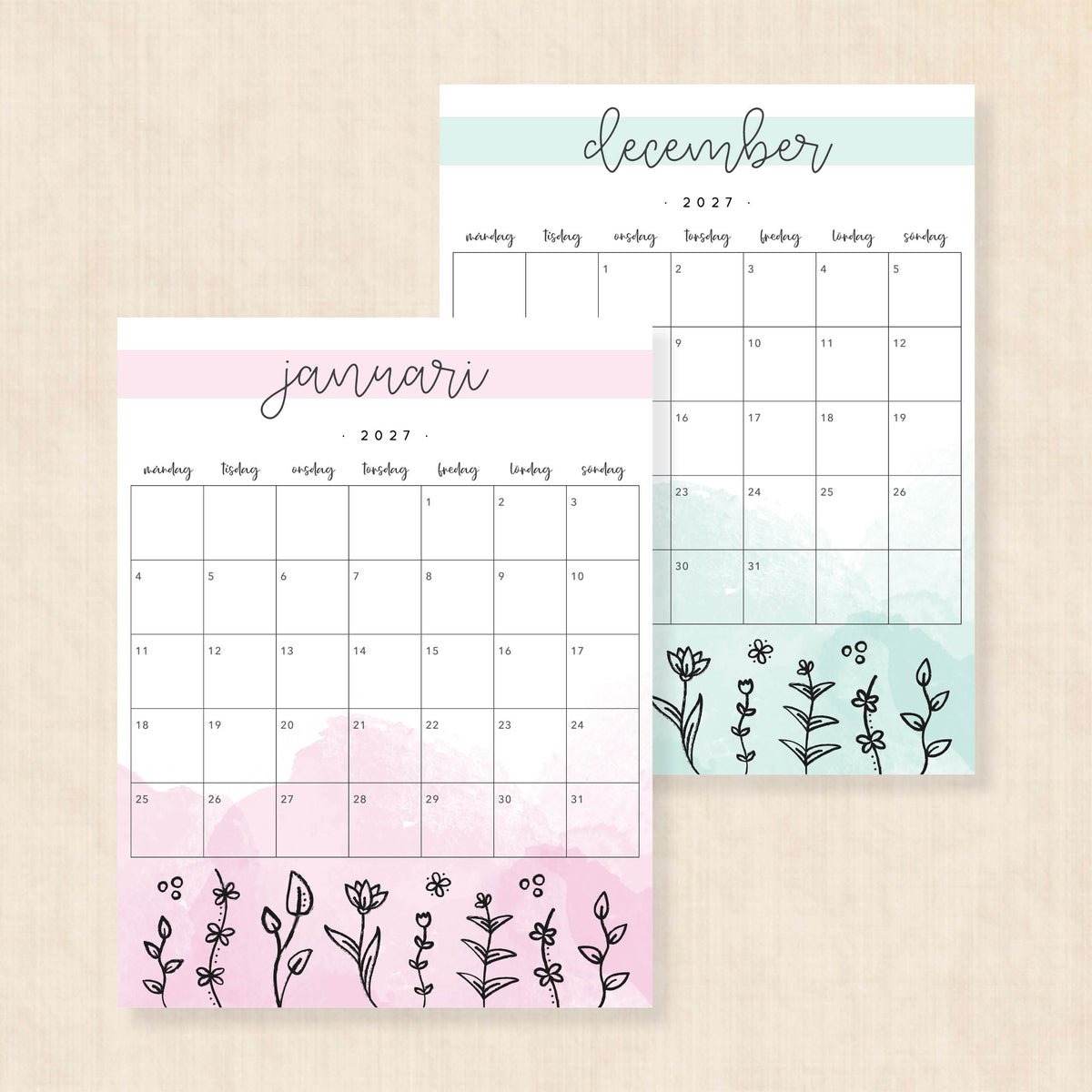 kalender 2027 utskrift