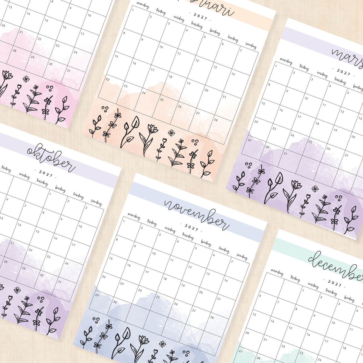 kalender 2027 utskrift