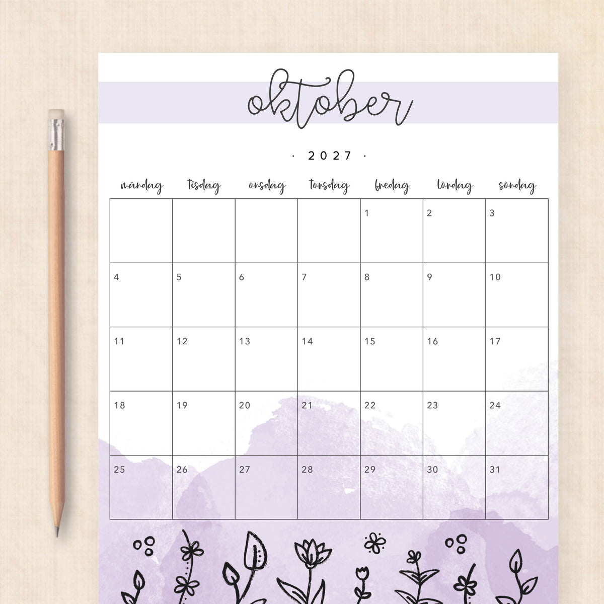 kalender 2027 utskrift