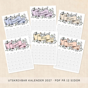 kalender 2027 utskrift