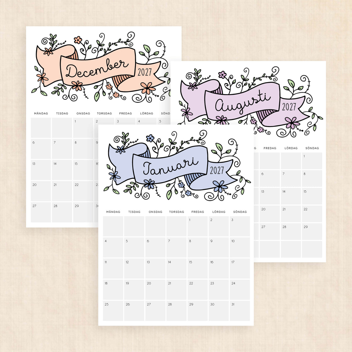 kalender 2027 utskrift