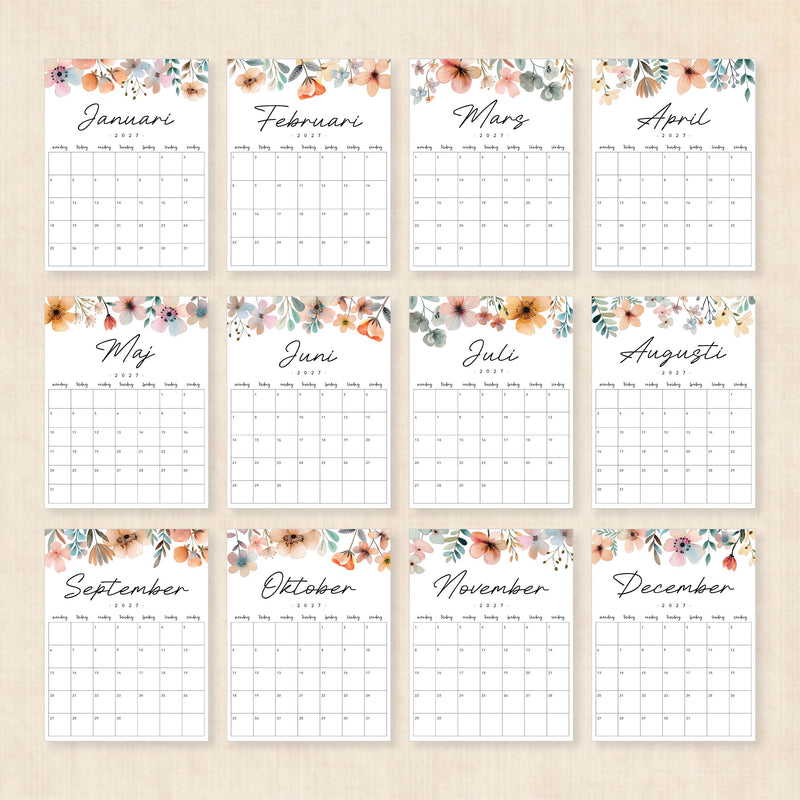 kalender 2027 utskrift