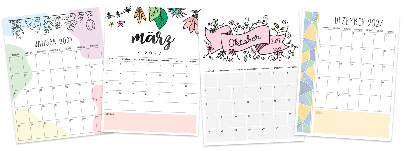 kalender 2027 zum ausdrucken
