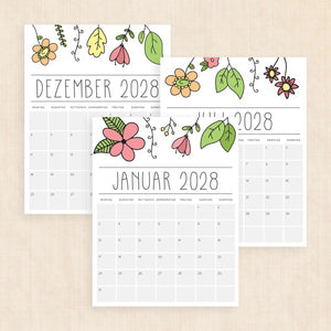 Kalender 2028 zum Ausdrucken