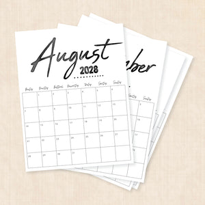 Kalender 2028 zum Ausdrucken