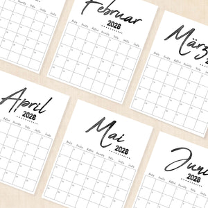 Kalender 2028 zum Ausdrucken