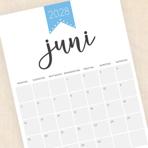 Kalender 2028 zum Ausdrucken