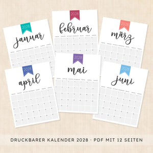 Kalender 2028 zum Ausdrucken