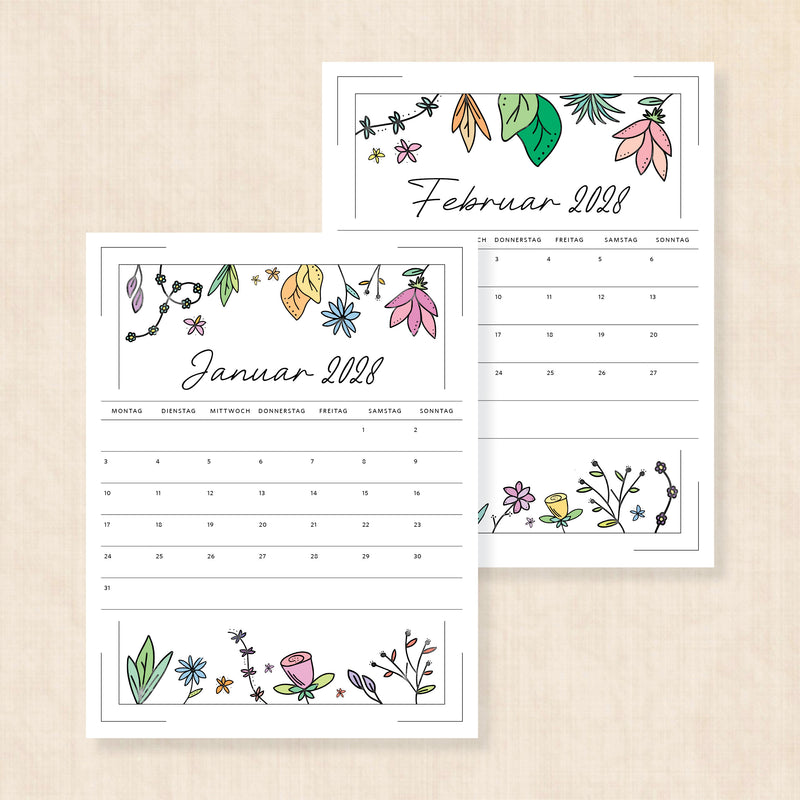 Kalender 2028 zum Ausdrucken