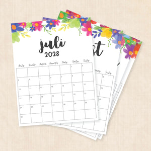 Kalender 2028 zum Ausdrucken
