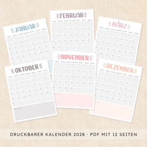 Kalender 2028 zum Ausdrucken