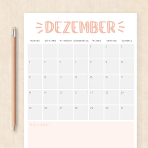 Kalender 2028 zum Ausdrucken