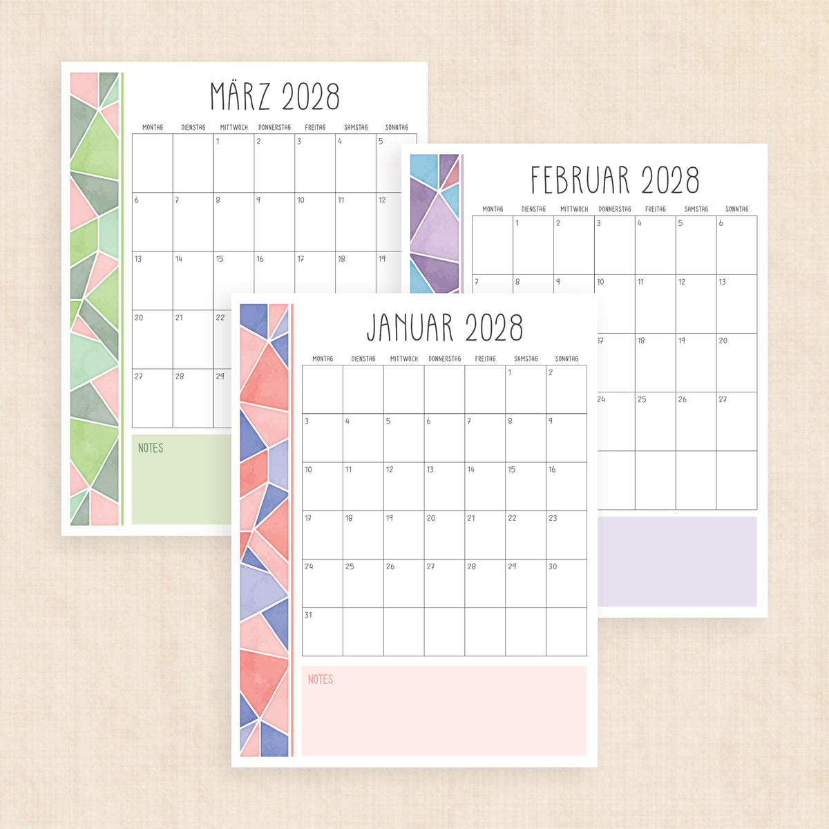 Kalender 2028 zum Ausdrucken