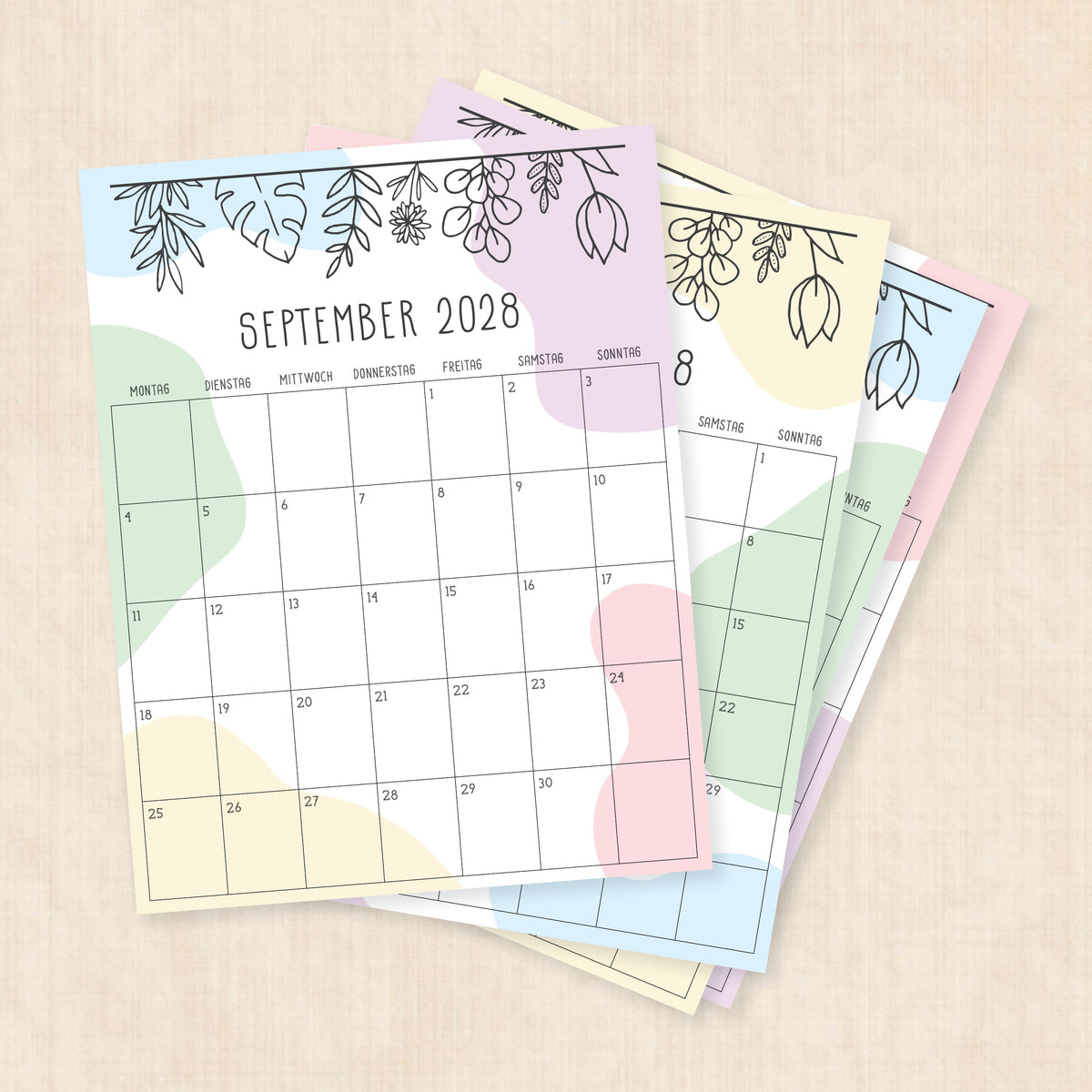 Kalender 2028 zum Ausdrucken
