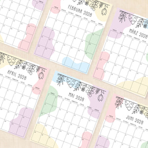 Kalender 2028 zum Ausdrucken
