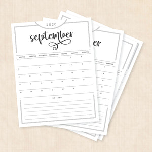Kalender 2028 zum Ausdrucken