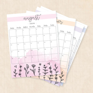 Kalender 2028 zum Ausdrucken