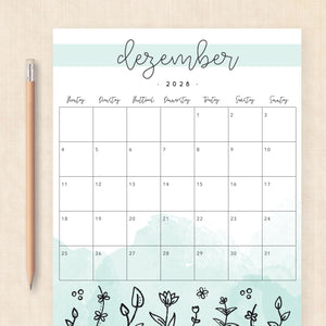 Kalender 2028 zum Ausdrucken