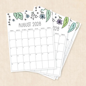 Kalender 2028 zum Ausdrucken