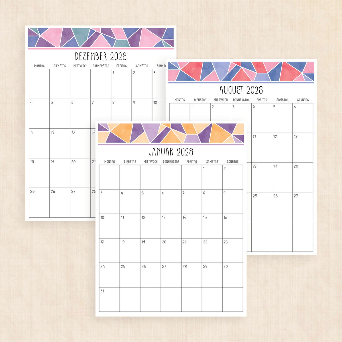 Kalender 2028 zum Ausdrucken