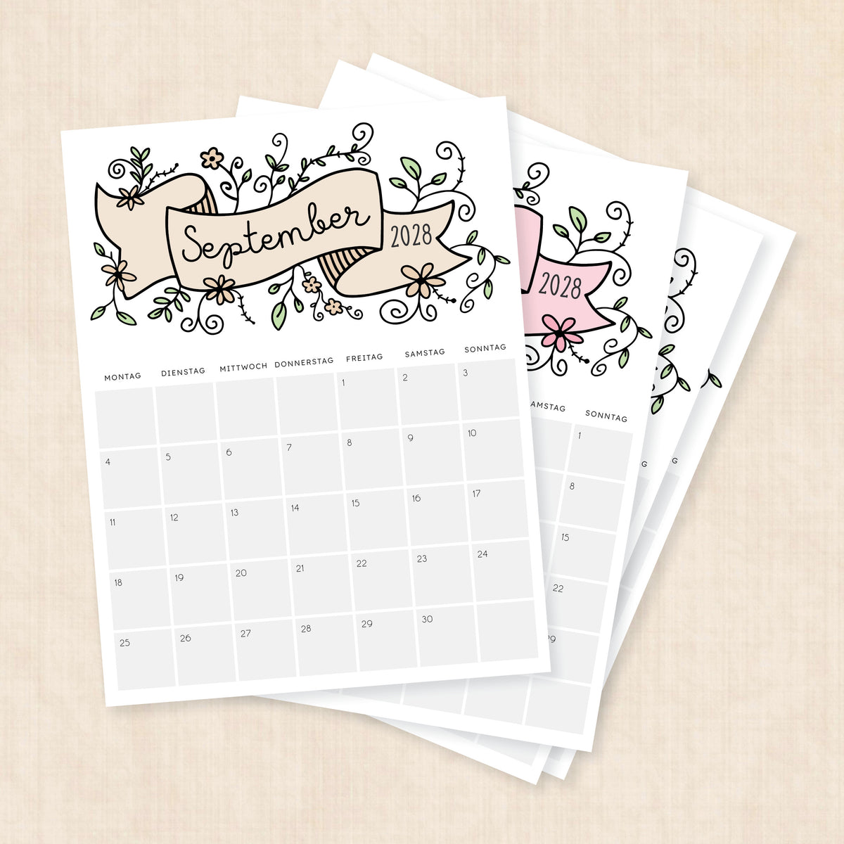 Kalender 2028 zum Ausdrucken