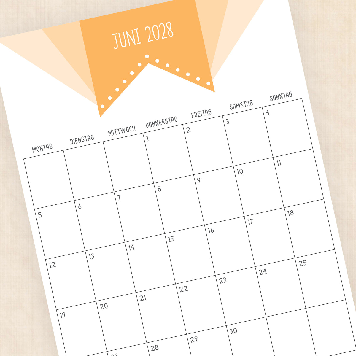 Kalender 2028 zum Ausdrucken