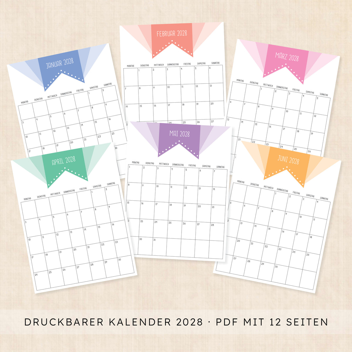Kalender 2028 zum Ausdrucken