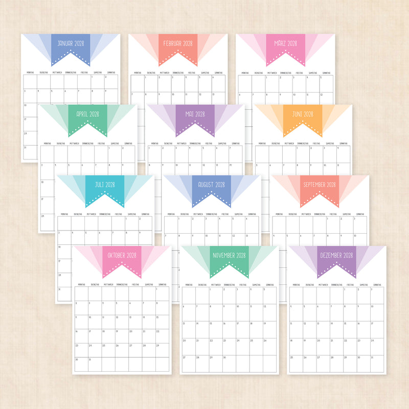 Kalender 2028 zum Ausdrucken